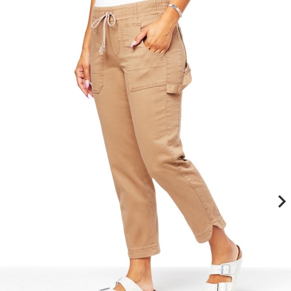NWT Democracy "Ab"leisure High-Rise Linen Blend Crop Ankle  Pant - Picture 1 of 14